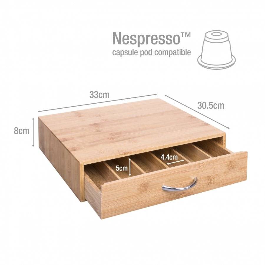 Woodluv Bamboo Coffee Pod and Tea bag Storage Cabinet