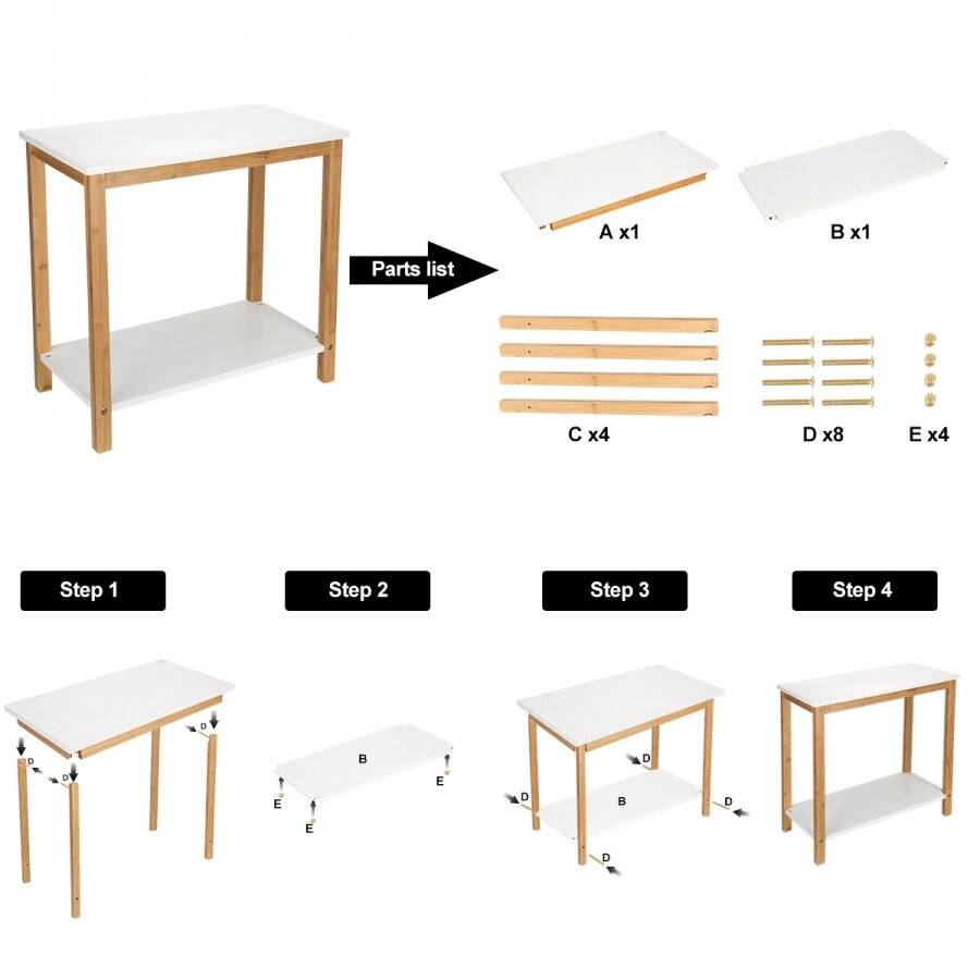 Woodluv Bamboo Console Table, Hall Table For Home or office