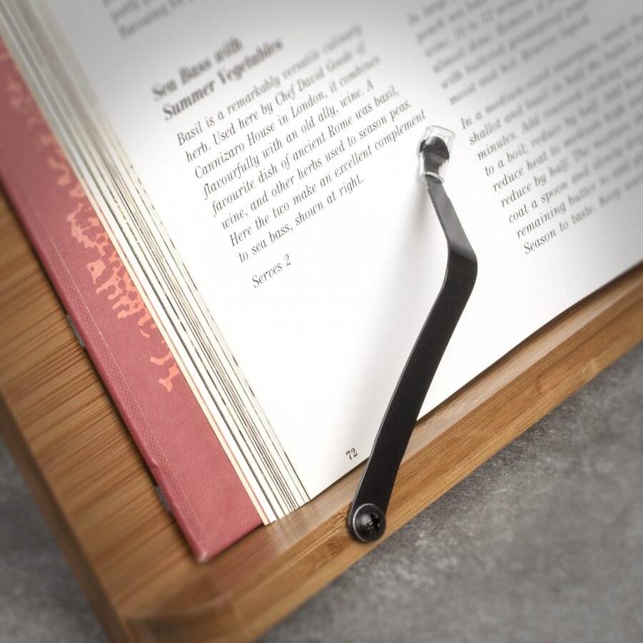 Woodluv Bamboo Cookbook Holder Rack Stand Reading Rest Organizer