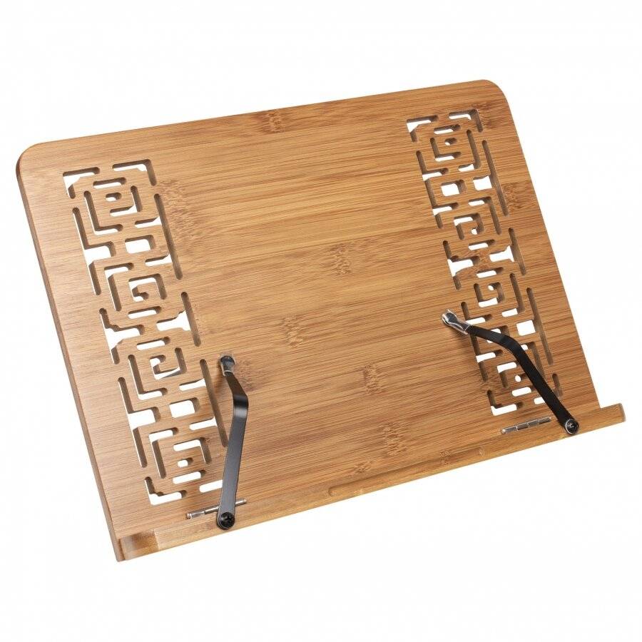Woodluv Bamboo Cookbook Holder Rack Stand Reading Rest Organizer