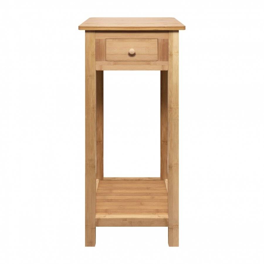 Woodluv Bamboo Freestanding Bedside Table With One Storage Drawer