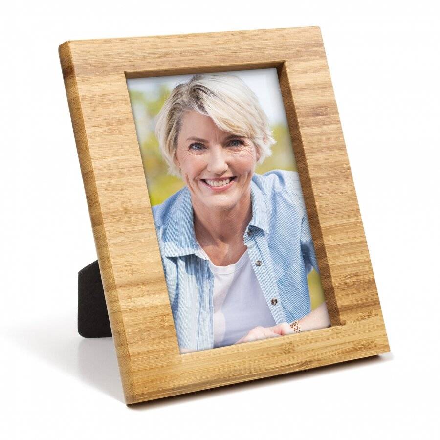 Woodluv Bamboo Photo Frame For Photographs With Rear Stand