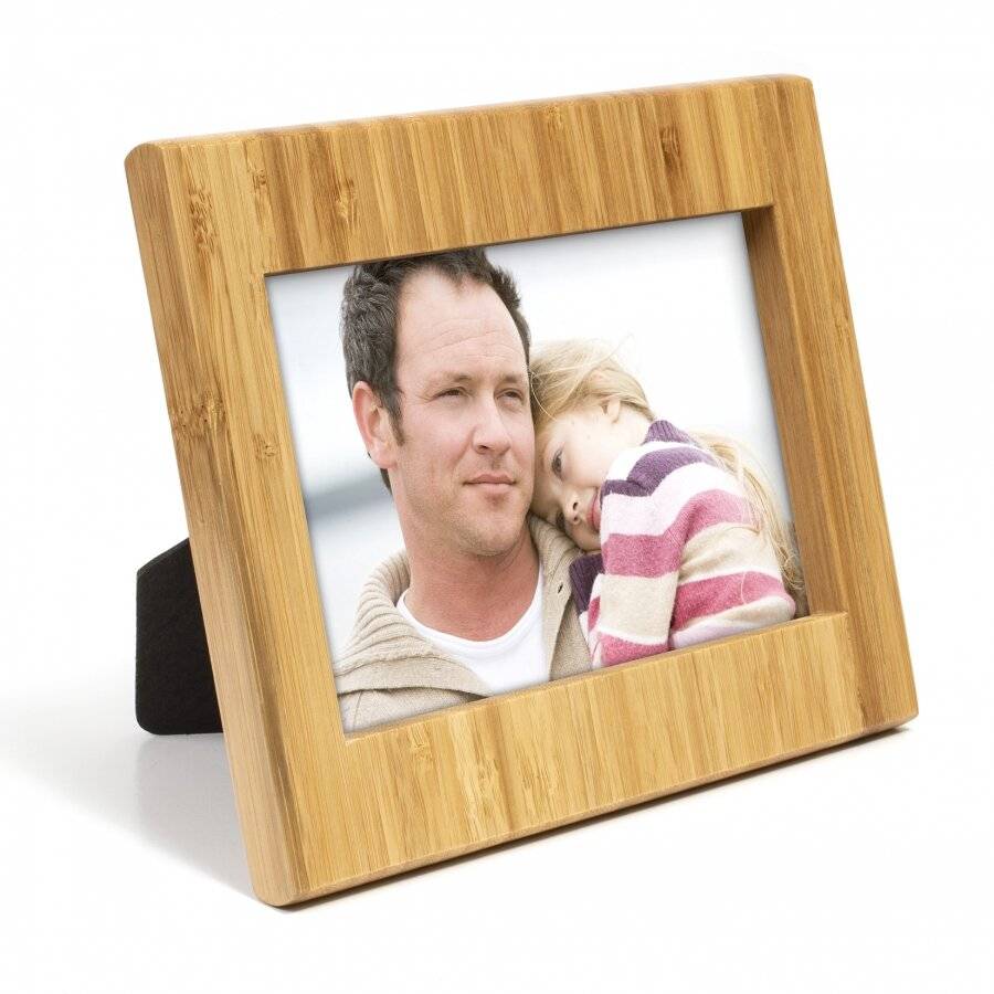 Woodluv Bamboo Photo Frame For Photographs With Rear Stand