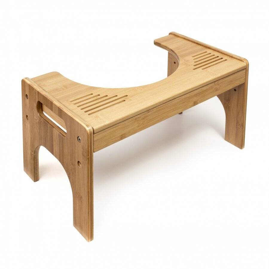 Natural Bamboo Wood Durable Squatting Step Toilet Stool