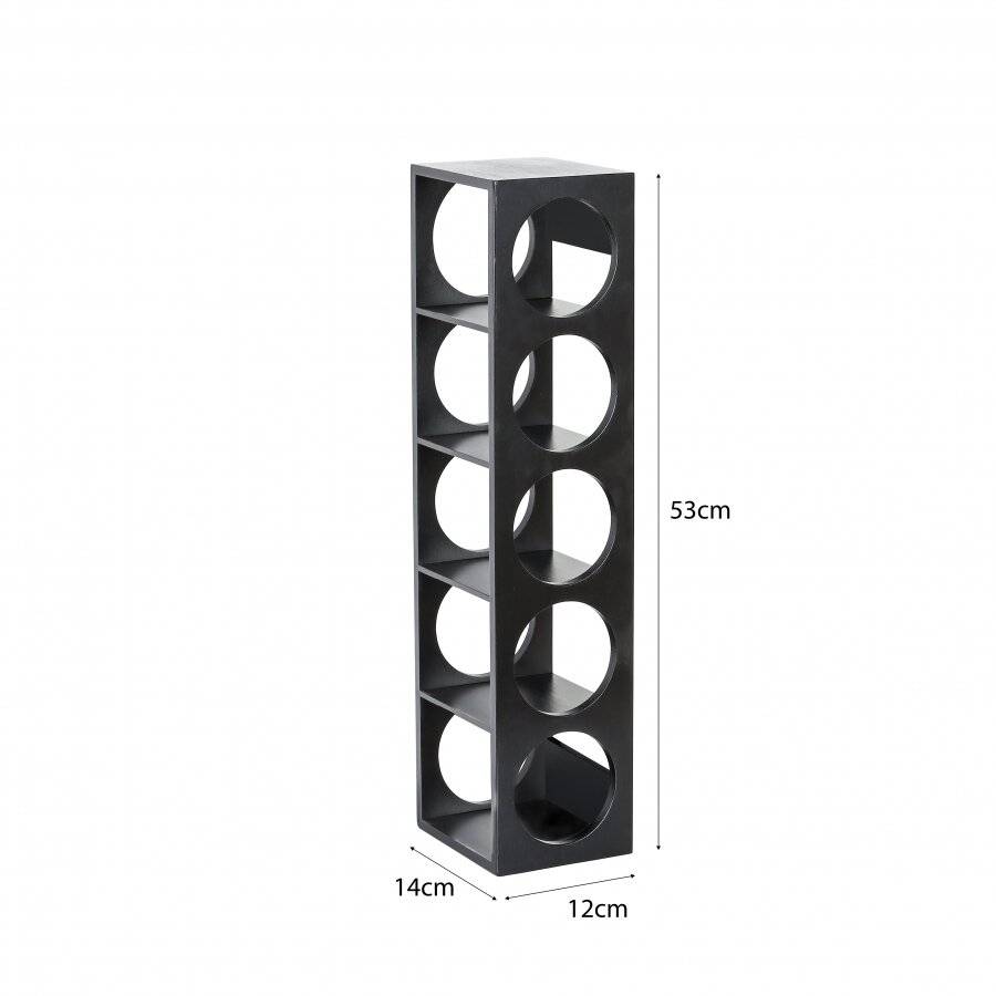Woodluv Bamboo Stackable Slimline Wine Storage Holder, Black