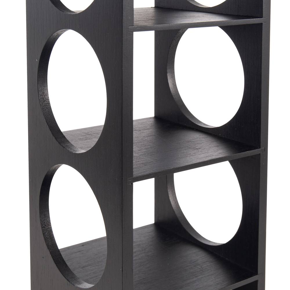 Woodluv Bamboo Stackable Slimline Wine Storage Holder, Black