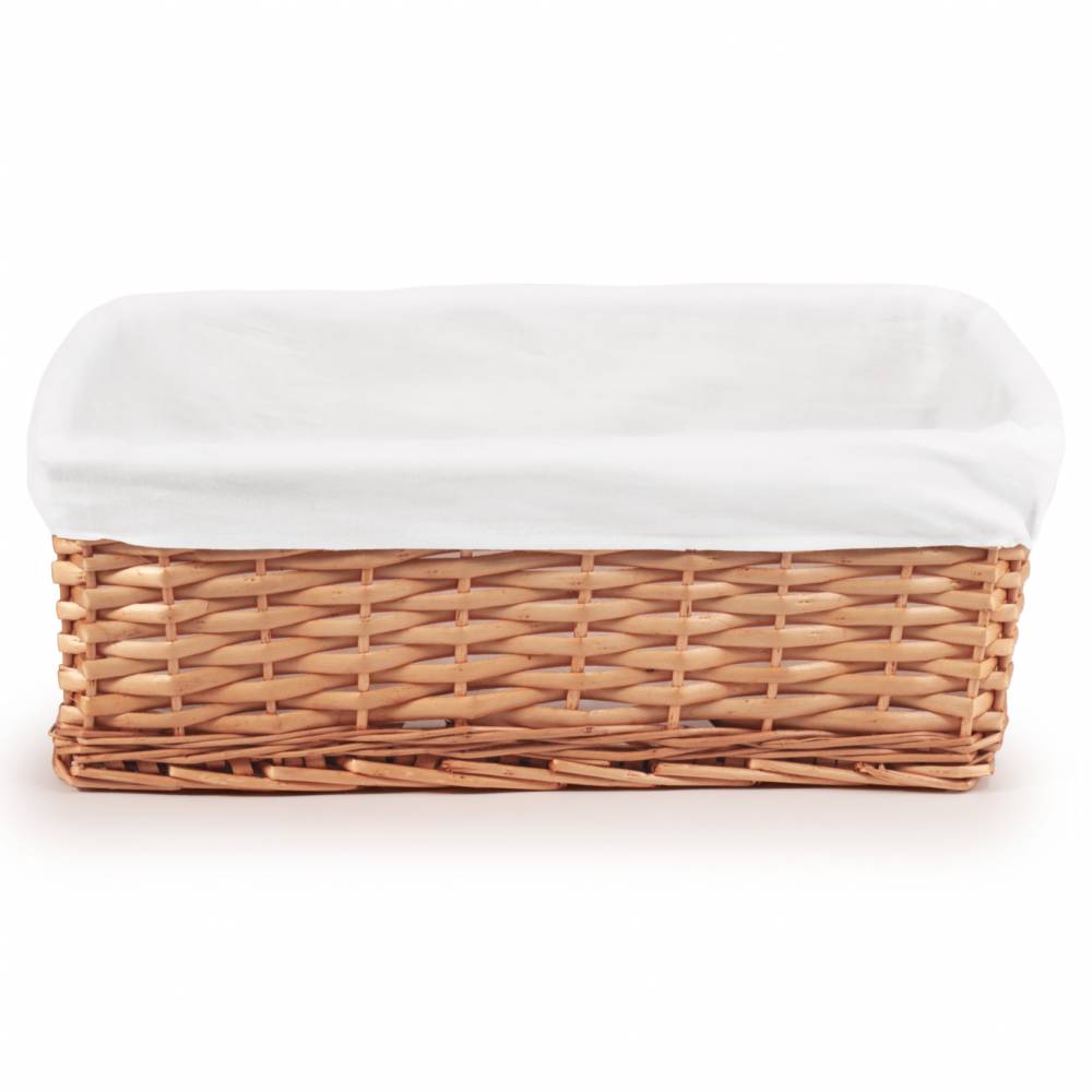 Woodluv Brown Wicker Storage Basket With Removable Lining - Large