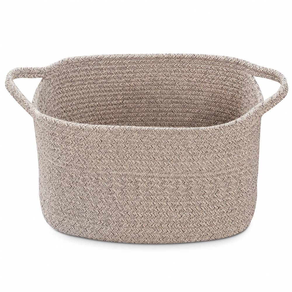 Woodluv Cotton rope Storage Collapsible Baskets, Beige
