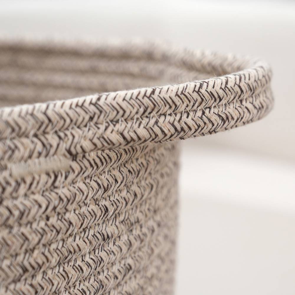 Woodluv Cotton rope Storage Collapsible Baskets, Beige