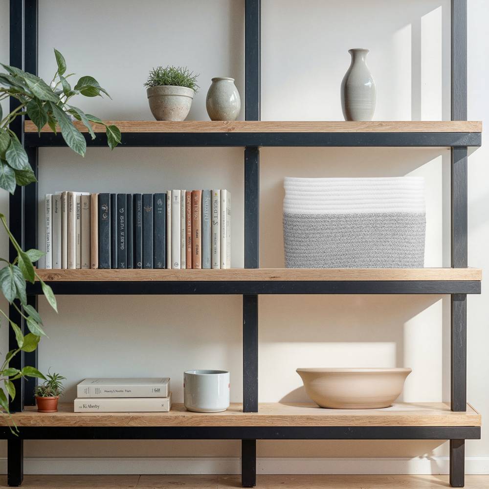 Woodluv Cotton rope Storage Collapsible Baskets, Grey