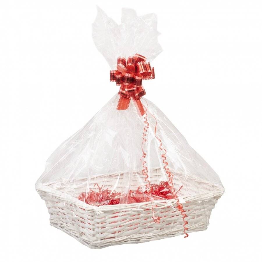 Create Your Own Rectangular Wicker Gift Hamper Kit - White