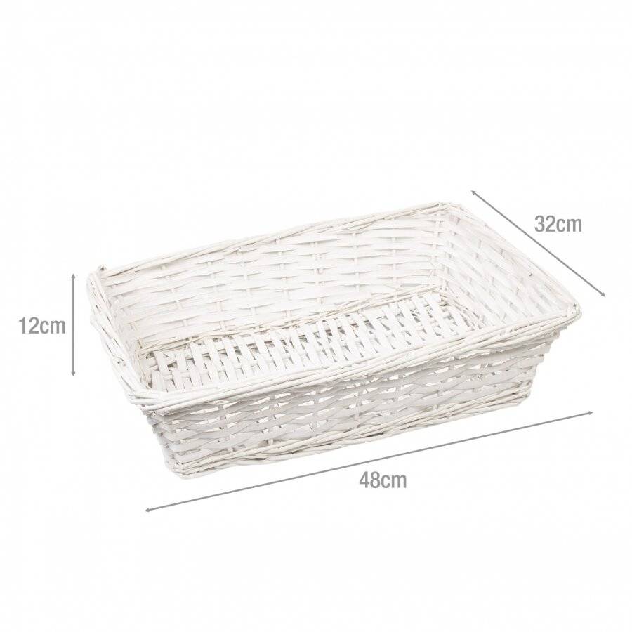 Create Your Own Rectangular Wicker Gift Hamper Kit - White