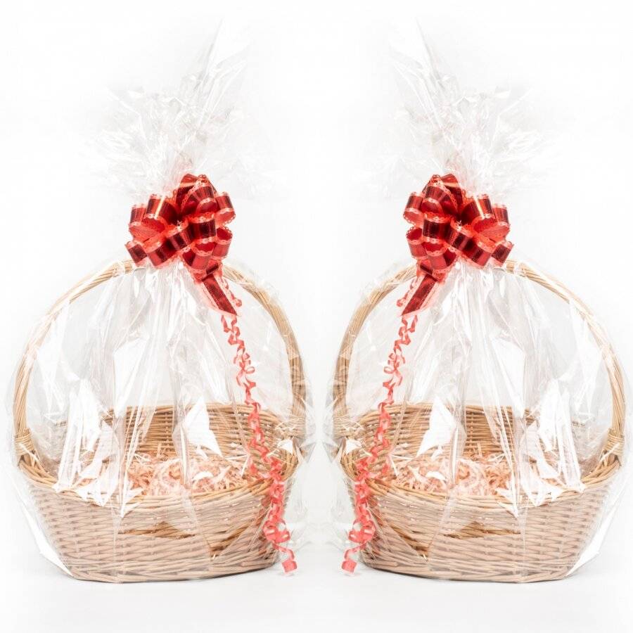Woodluv Create Your Own Set of 2 Round Wicker Gift Hamper Basket