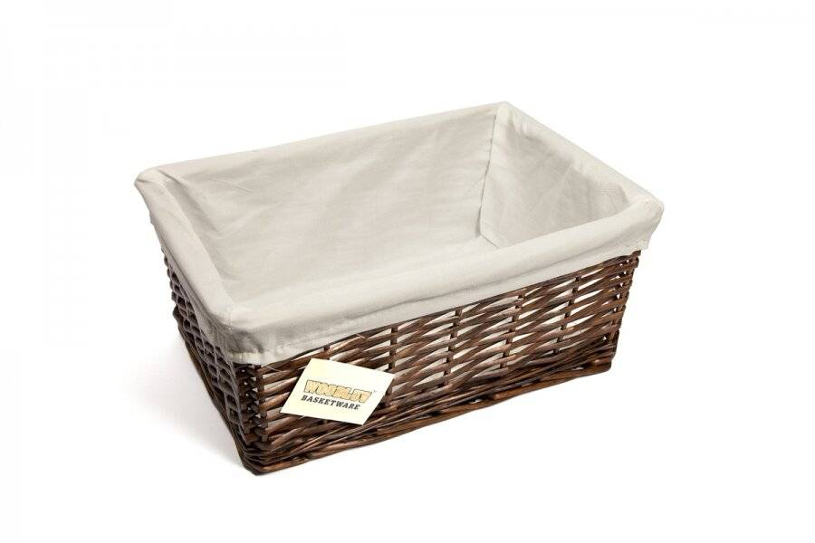 Woodluv Brown Wicker Storage Basket With Removable Lining - Medium