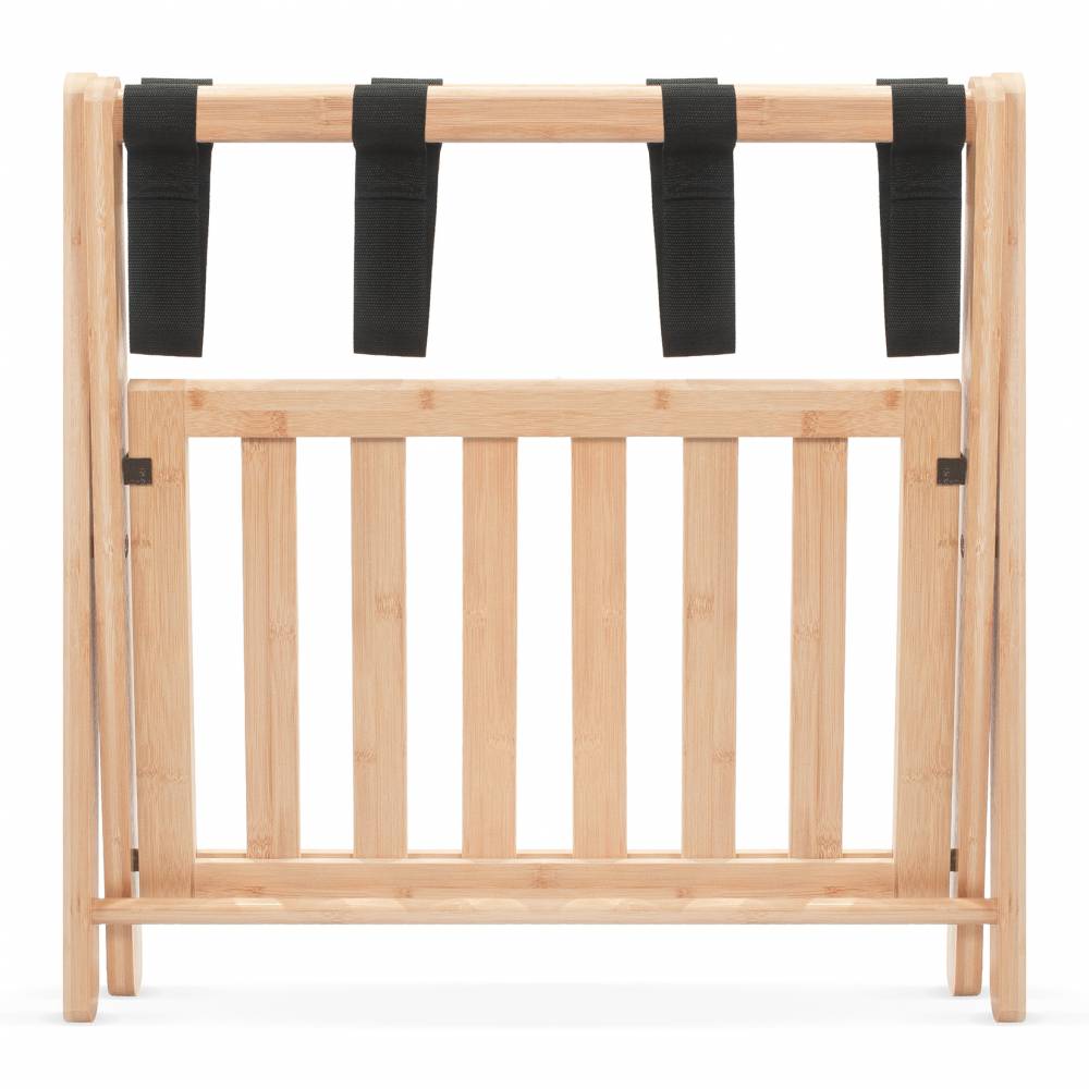 Woodluv Durable Bamboo Wood  Folding Luggage Rack/Suitcase Stand