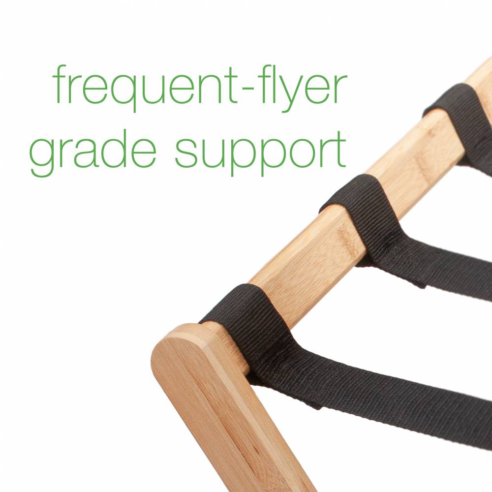 Woodluv Durable Bamboo Wood  Folding Luggage Rack/Suitcase Stand