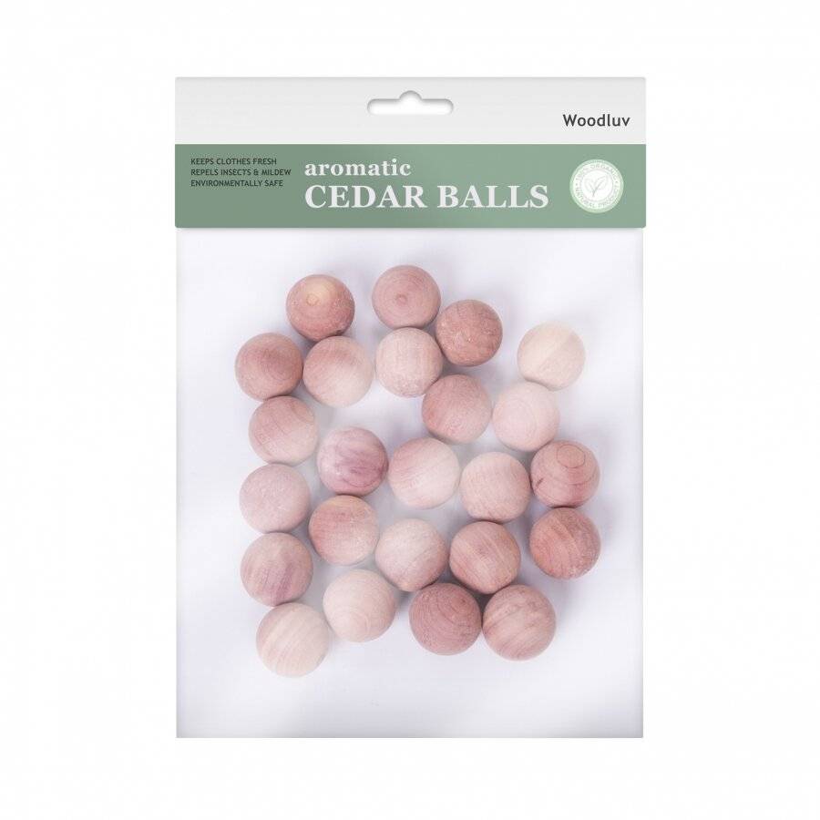 Woodluv 24 PCs Natural Aromatic Cedar Wood Moth Repellent Balls