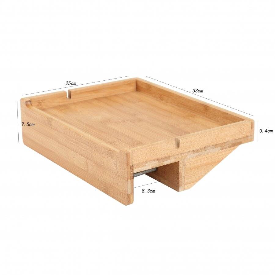 Woodluv Eco Friendly  Bamboo Clip-on Bed Side Tray - Natural