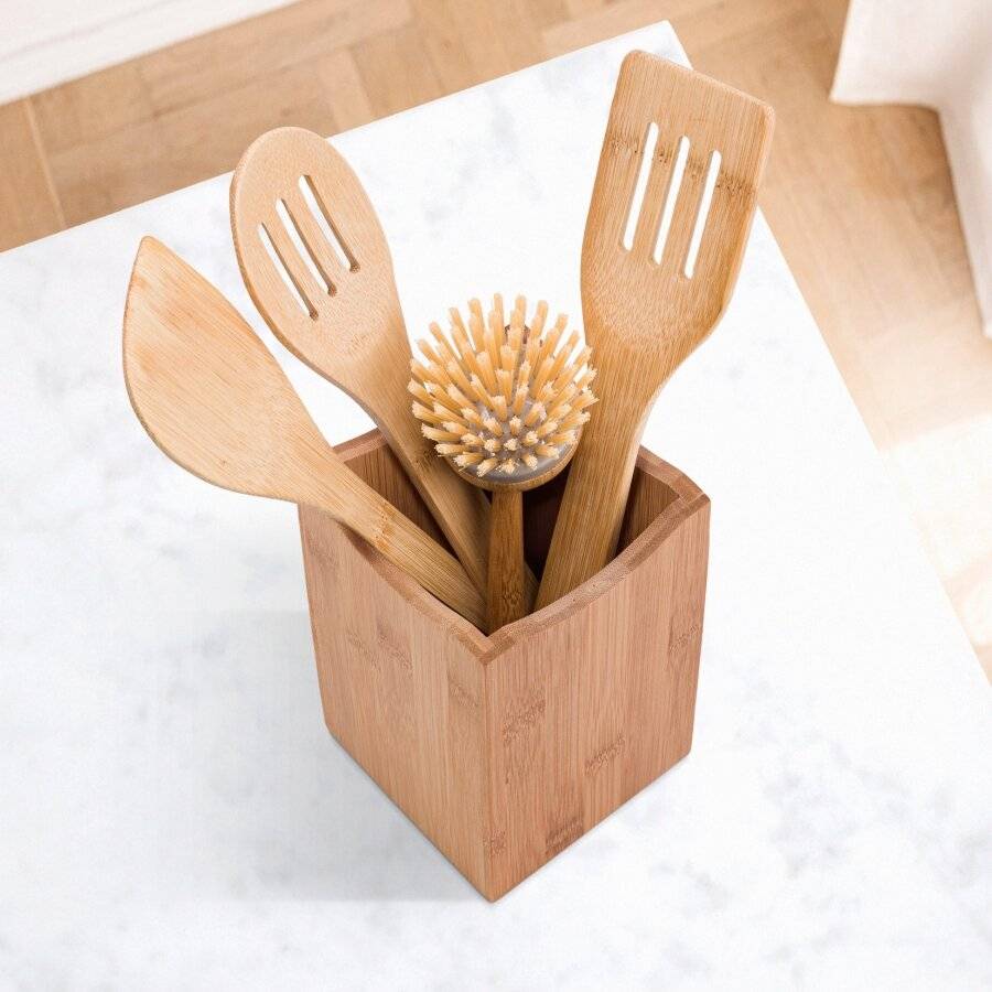 Woodluv Excellent Quality  Bamboo Utensil Holder Set