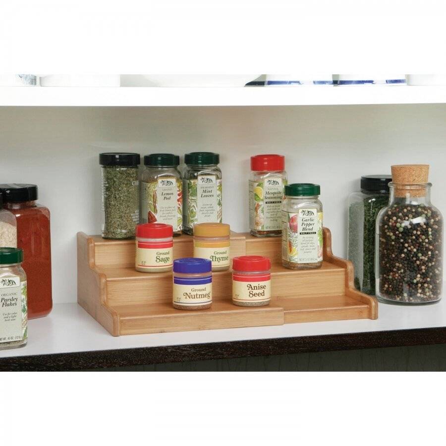 Woodluv Expendable Bamboo 3 Tier Spice Rack Organizer