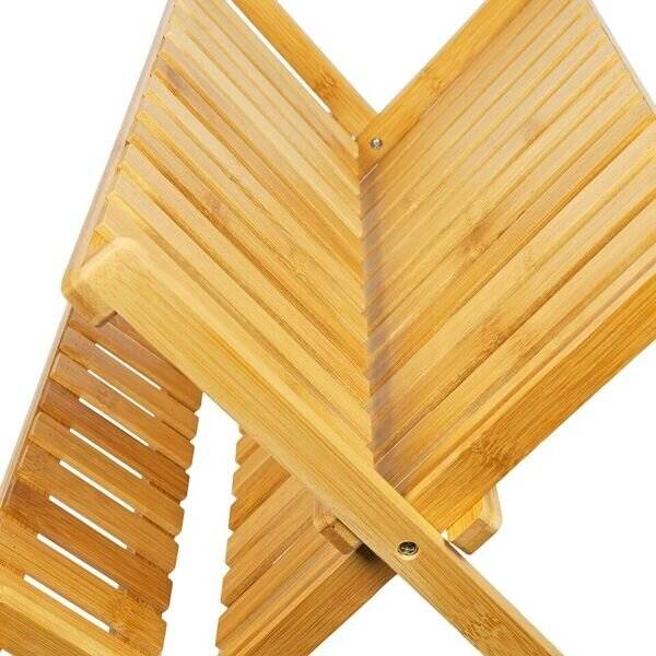 Woodluv Exquisite Bamboo Wood Folding Dish Drainer Unit