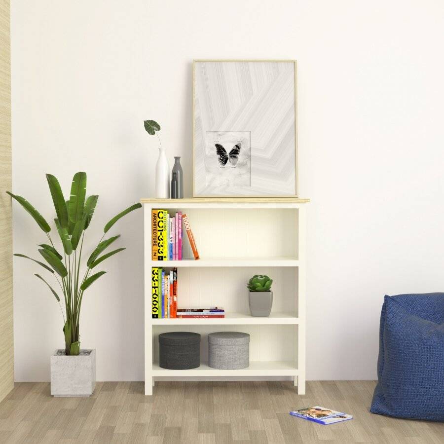 Woodluv Hallway Three Tier Bookshelf Elite Housewares