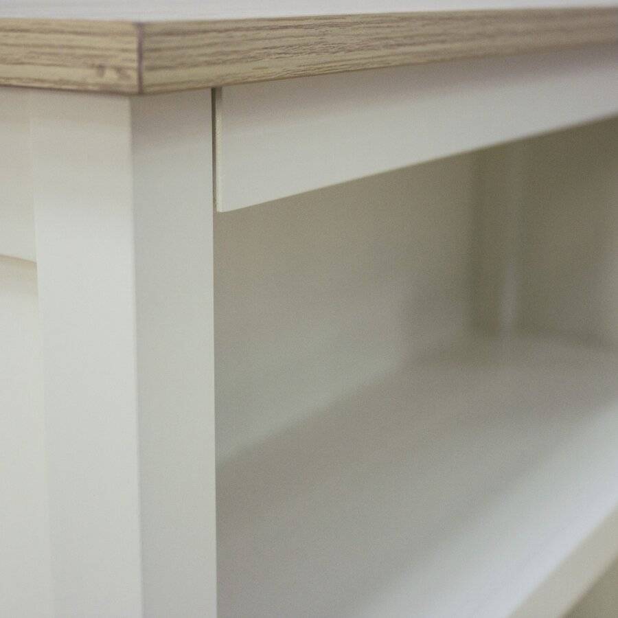 Woodluv  Exquisite Hallway, Three Tiers Bookshelf - Buttermilk