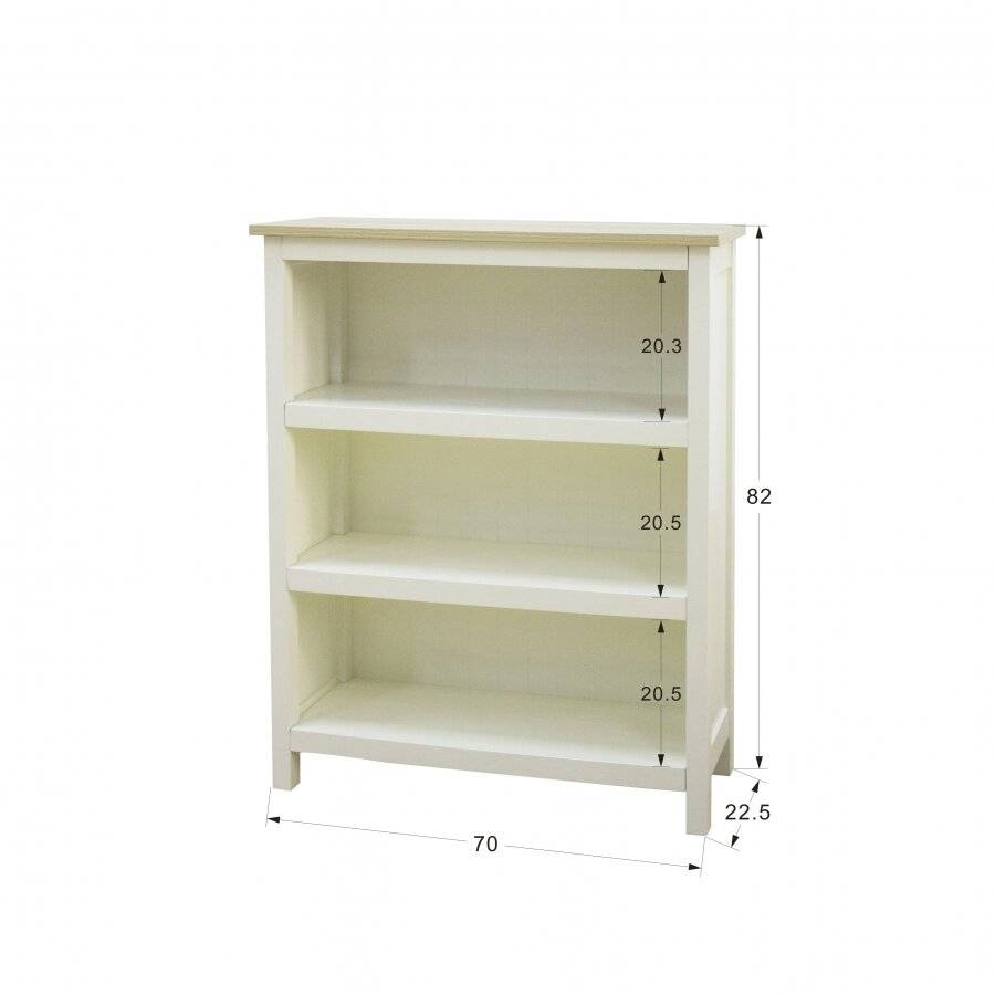 Woodluv  Exquisite Hallway, Three Tiers Bookshelf - Buttermilk