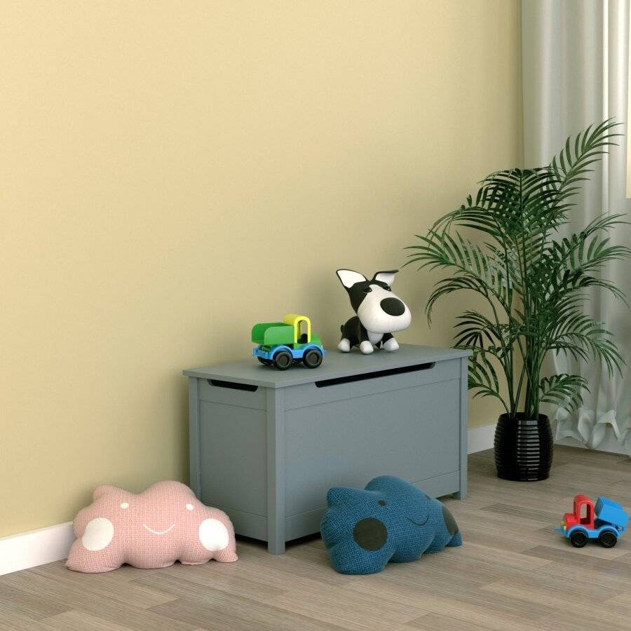 Woodluv  Exquisite & Sturdy MDF Ottoman Storage Toy Chest - Grey