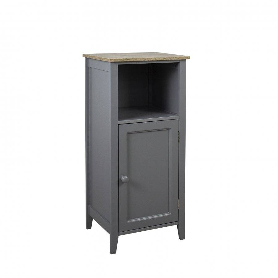 Space Saving Floor Standing Bedside Cabinet Storage Unit, MDF - Grey