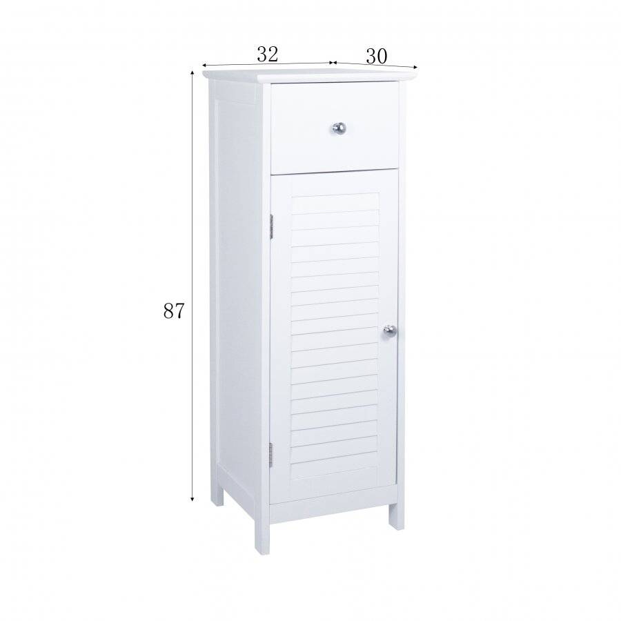 Woodluv Freestanding  MDF Bathroom Storage Cabinet Unit - White