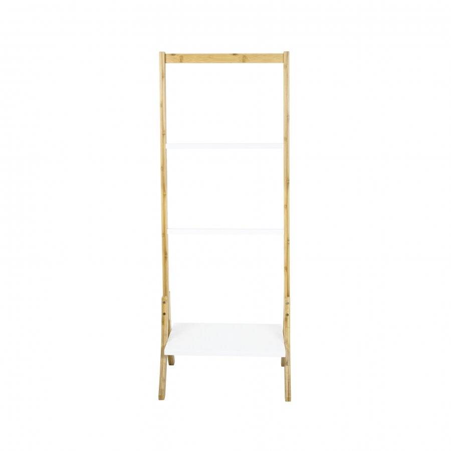 Woodluv Free Standing Towel Rack/ Cloth Stand With 3 Rails & Shelf