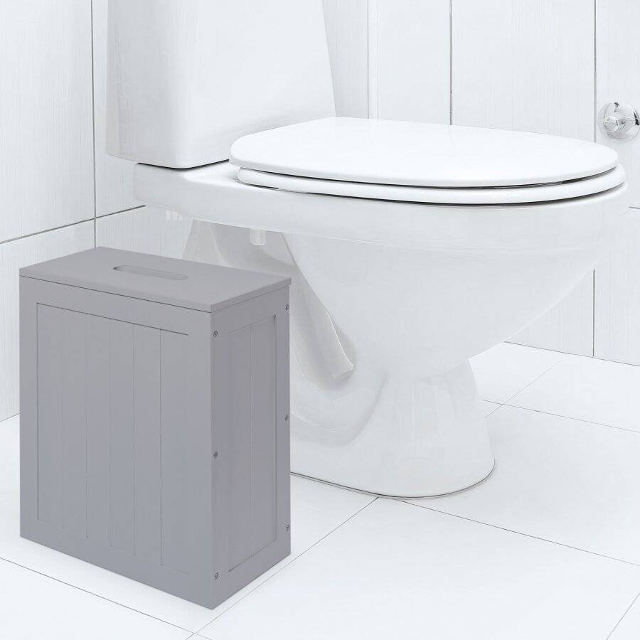 Grey Shaker Slimline Wooden Multipurpose Bathroom Storage Unit