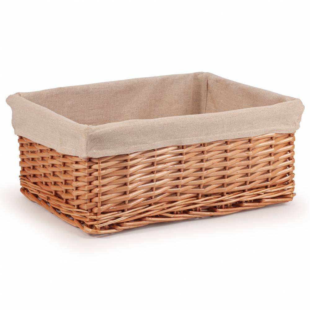 Woodluv Handwoven Wicker Shelf Storage Hamper Basket, Natural - Large