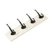 Woodluv Heavy Duty 4 Hook Wooden Coat Hanger - Black and White