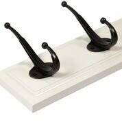 Woodluv Heavy Duty 6 Hook Wooden Coat Hanger - Black and White