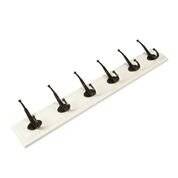 Woodluv Heavy Duty 6 Hook Wooden Coat Hanger - Black and White