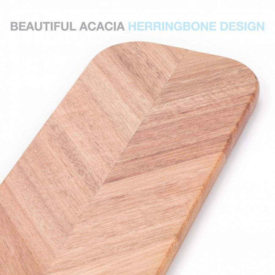 Woodluv Herringbone Pattern Acacia Wood Cutting Board, 41x 12 x1.5 cm