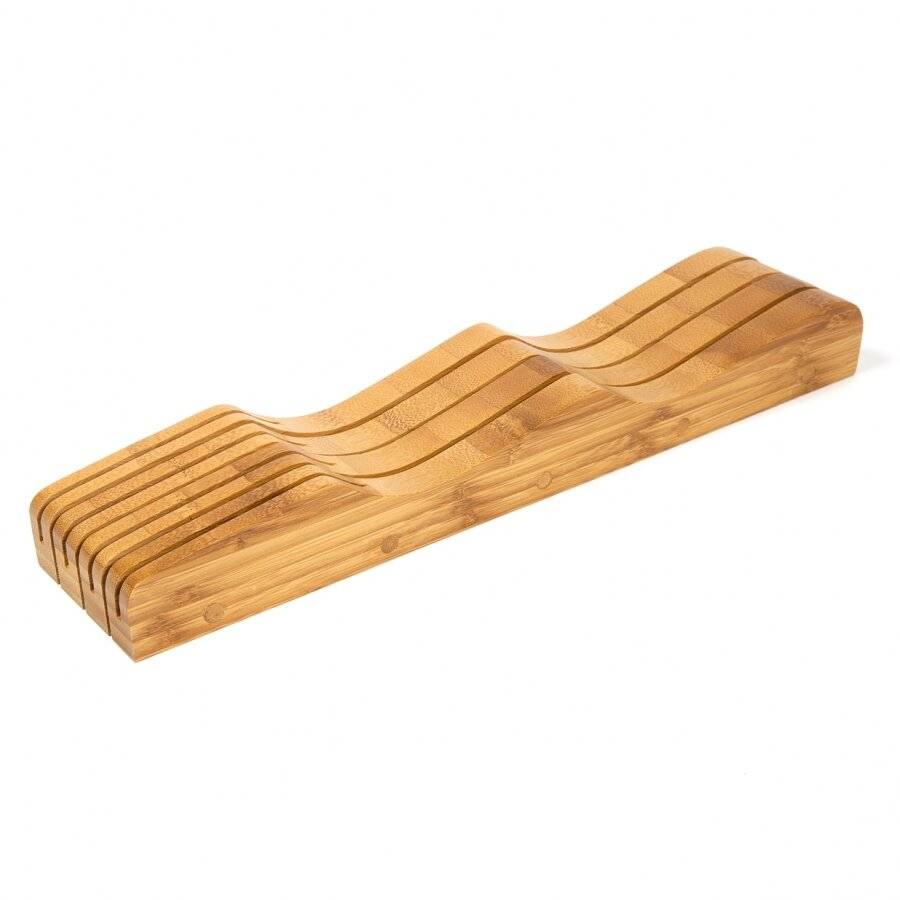 Woodluv In Drawer Bamboo 7 Slots Knife Block- Without Knives