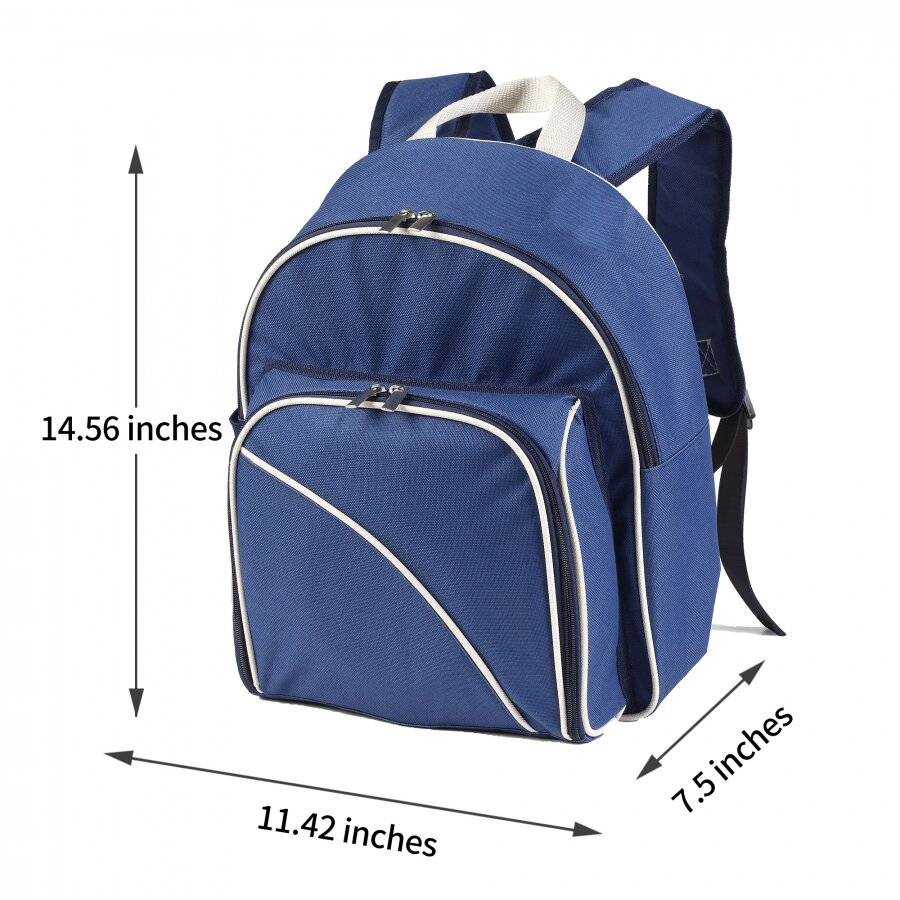 Woodluv Insulated Picnic Backpack For 2 Persons - Blue