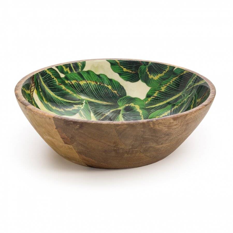 Woodluv Large 25 cm Mango Wood Decorative Salad Serving Bowl