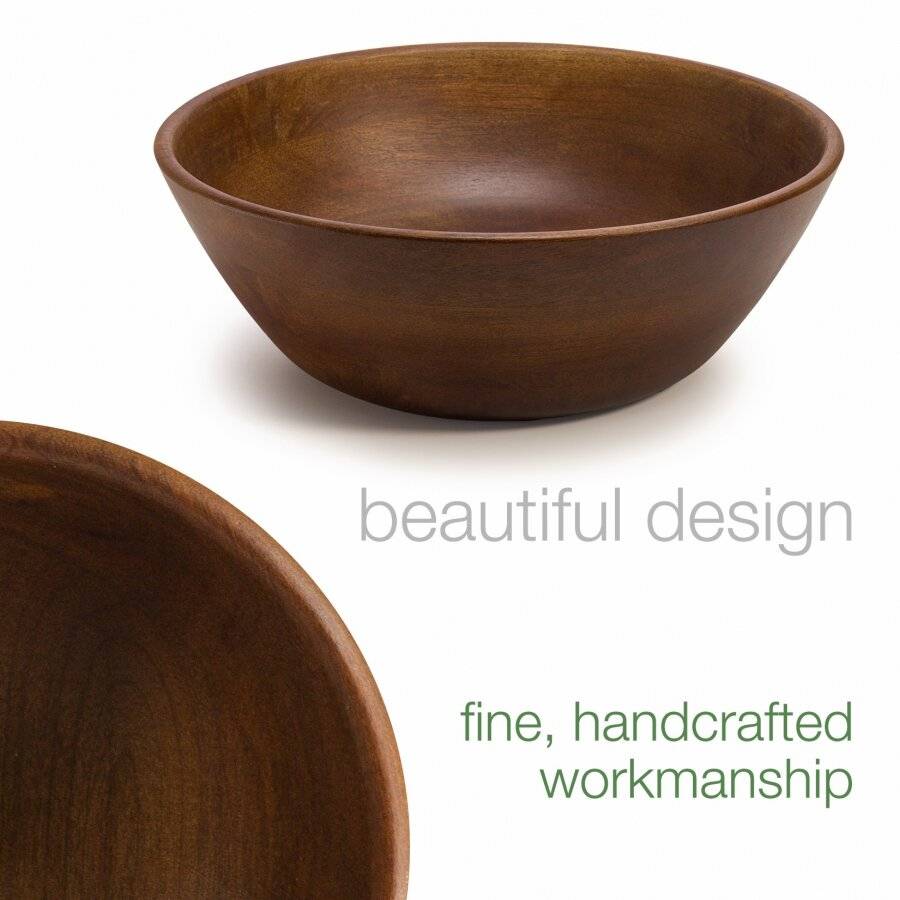 Woodluv Large 30 cm Mango Wood Decorative Salad Serving Bowl
