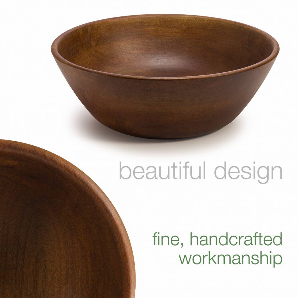 Woodluv Large 30 cm Mango Wood Decorative Salad Serving Bowl