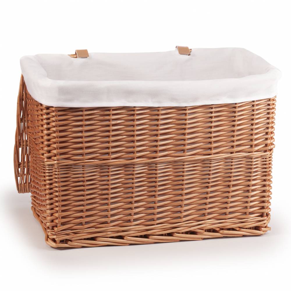 Woodluv Medium Wicker Storage Trunk With Lid & Removable Lining, Brown