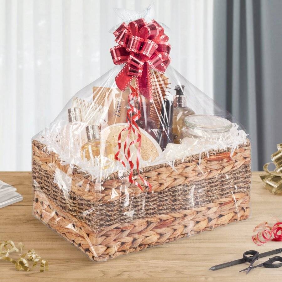 Woodluv Large Handwoven Seagrass & Water Hyacinth Storage Basket