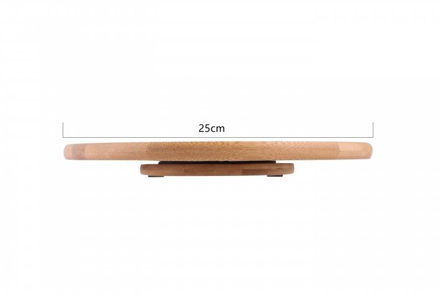 Woodluv Luxurious Bamboo wood Lazy Susan Cake Decorating Unit- 25 cm