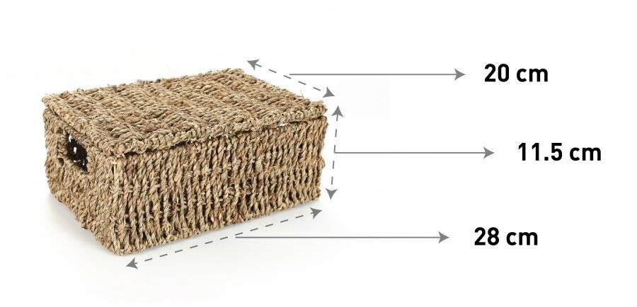 Woodluv Luxurious Medium Seagrass Storage Basket With Lid