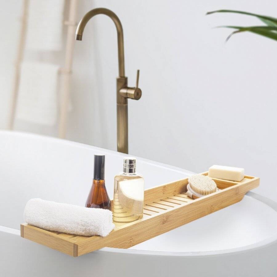 Woodluv Luxury Natural Bamboo Wood Bath Trays