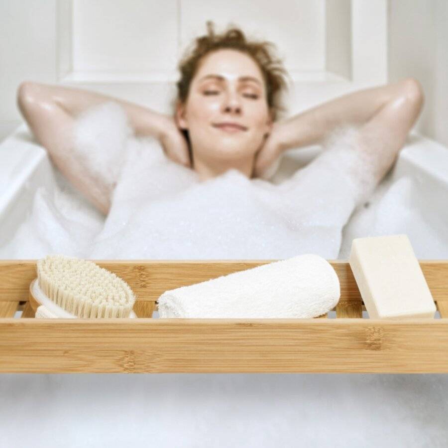 Woodluv Luxury Natural Bamboo Wood Bath Trays