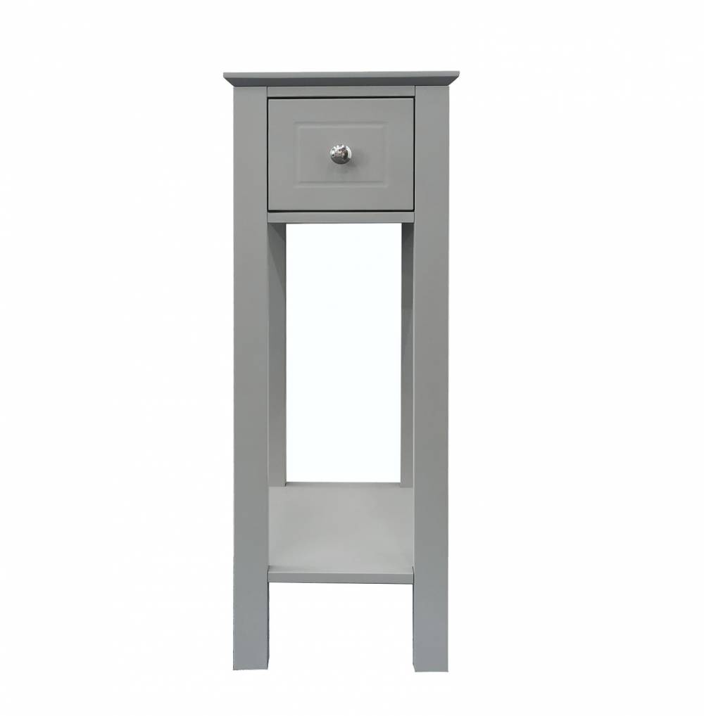 Woodluv MDF Bedside Free-Standing Storage Unit with Drawer, Grey
